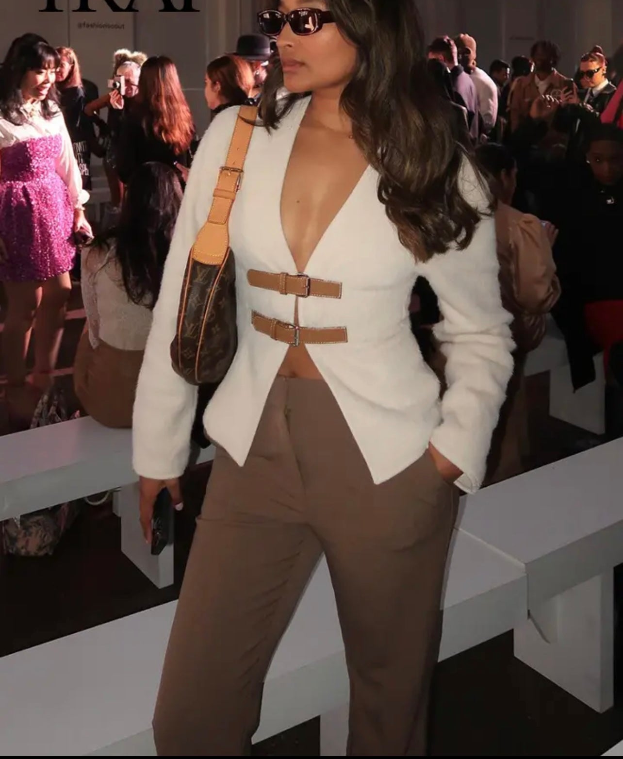 Sweater with Brown Leather Belts